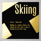 Real Foil SKIING Definition FUNNY Ski Word Art Foliendrucke (Vorderseite)