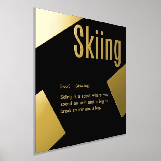 Real Foil SKIING Definition FUNNY Ski Word Art Foliendrucke (Ablage )