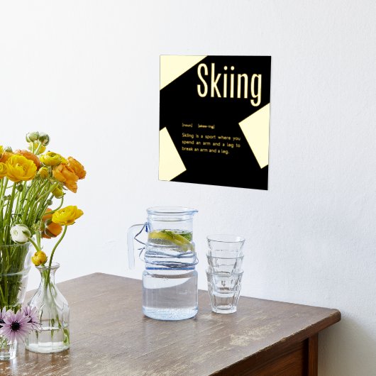 Real Foil SKIING Definition FUNNY Ski Word Art Foliendrucke (Ablage(Küche))