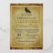 Real Foil Spooky Vintag Gothic Halloween-Party Folieneinladung (Vorderseite)