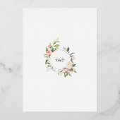 REAL FOIL Wasserfarbe Rosa Blumenzehen Folieneinladung (Rückseite)