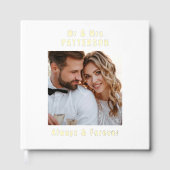 Real Foil Wedding Foto Personalisierte Namen Gästebuch (Vorderseite)