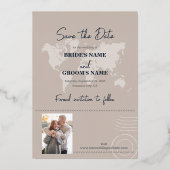 Real Foil Wedding Passport Compass Save the Date Folieneinladung (Rückseite)