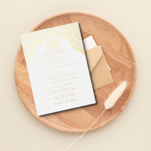 Real-Folie Gold White Masjid Wording muslimische H Folieneinladung