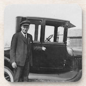 Real Foto Antiker Wagen mit Besitzer Getränkeuntersetzer (Vorderseite)