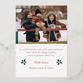 Real Fox Gold Script Weihnachts Foto Weihnachtskar Folieneinladung (Rückseite)