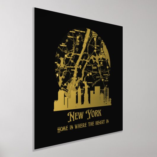 Real Fox NEW YORK Street Karte Foliendrucke (Ablage )