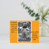 real_friends, Ein Freund.. Postkarte (Stehend Vorderseite)