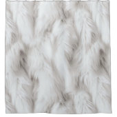 Real Fur sehen aus White Animal Fluffy Duschvorhang (Vorderseite)
