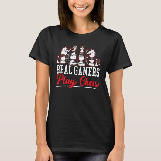 Real Gamers Play Chess Grandmaster Board Game Ches T-Shirt (Vorderseite)
