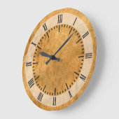 Real gescannte Pommele Sapele Veneer Woodgrain Große Wanduhr (Winkel)