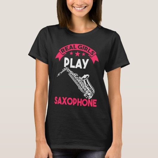 Real girl saxophone play T-Shirt (Vorderseite)