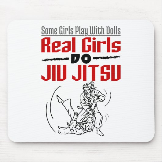 Real Girls Do Jiu Jitsu BJJ Jiujitsu Women Mousepad (Vorne)