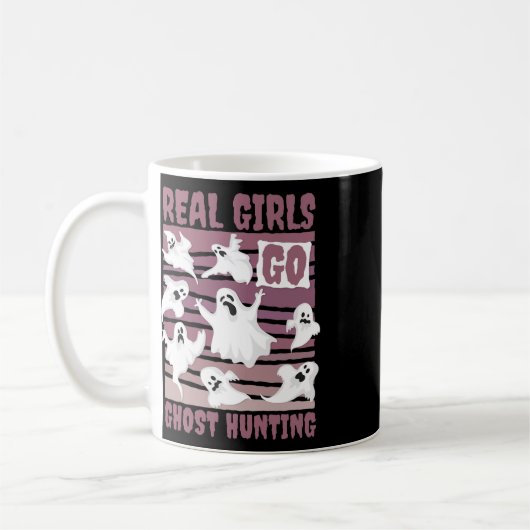 Real Girls Go Ghost Jagd Niedlich Ghost Halloween Kaffeetasse (Links)