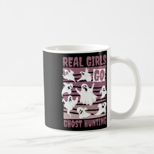 Real Girls Go Ghost Jagd Niedlich Ghost Halloween Kaffeetasse (Rechts)