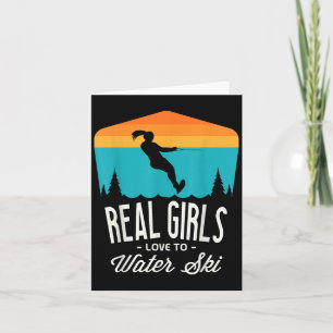 Real Girls Liebe zum Wasserski Skifahrer Funny Wa Karte