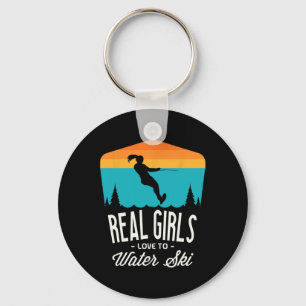 Real Girls Liebe zum Wasserski Skifahrer Funny Wa Schlüsselanhänger