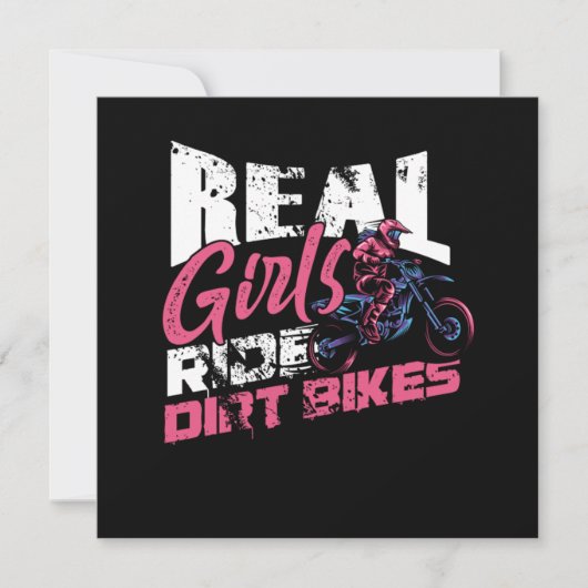 Real Girls Ride Dirt Bikes Motorrad Motocross Gi Einladung (Vorderseite)