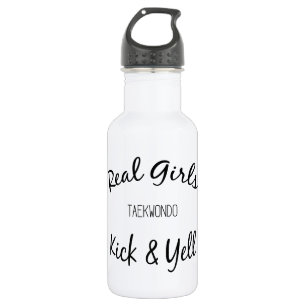 Real Girls und Yell Taekwondo Edelstahlflasche