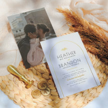 Real Gold Arch & Elegantes Typografie Foto Hochzei