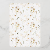 REAL-Gold-Circle Monogram-Kräne Getrocknete Wildbl Folieneinladung (Rückseite)