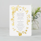 REAL Gold Circle Monogramm Oval Driven Wildblume Folieneinladung (Stehend vorne)