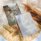 Real Gold Elegante Boho Minimalistisch 2 Foto Hoch Folieneinladung