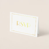 Real Gold Foil Art Deco Hochzeit RSVP Cards 3.5x5 Folienkarte (Vorderseite)