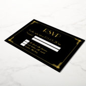 Real Gold Foil Art Deco Hochzeit RSVP Karten (Gedreht)