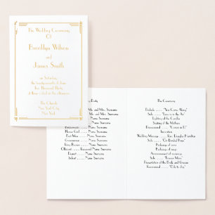 Real Gold Foil Art Deco Hochzeiten Folienkarte