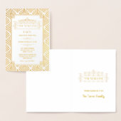 Real Gold Foil Art Deco New Year's Eve Party Folienkarte (Anzeige)