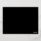 Real Gold Foil Black Monogram Wedding RSVP Folie Einladungspostkarte (Rückseite)