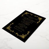 Real Gold Foil Black Tie Royal Regency wedding Folieneinladung (Gedreht)