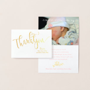 REAL Gold Foil DANKEN SIE Baby Showcard Folienkarte