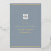 Real GOLD Foil Dusty Blue Save the Date Hochzeit Folieneinladung (Rückseite)