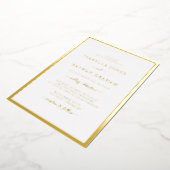 Real Gold Foil Einfaches Hochzeitsslima Folieneinladung (Gedreht)