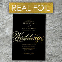 Real Gold Foil Elegante Klassische Hochzeit