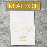 Real Gold Foil Elegante Klassische Hochzeit