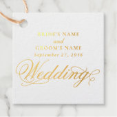 Real Gold Foil Elegante Klassische Hochzeit Geschenkanhänger (Vorderseite)
