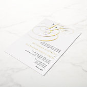 Real Gold Foil Elegante Monogram Wedding Folieneinladung (Gedreht)