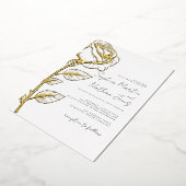 Real Gold Foil Elegante Rose Hochzeit Folieneinladung (Gedreht)