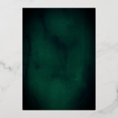 Real Gold Foil Emerald Floral Lace Script Hochzeit Folieneinladung (Rückseite)