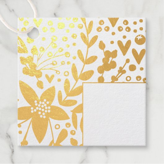 Real Gold Foil Festivals Blume Geschenkanhänger (Vorderseite)