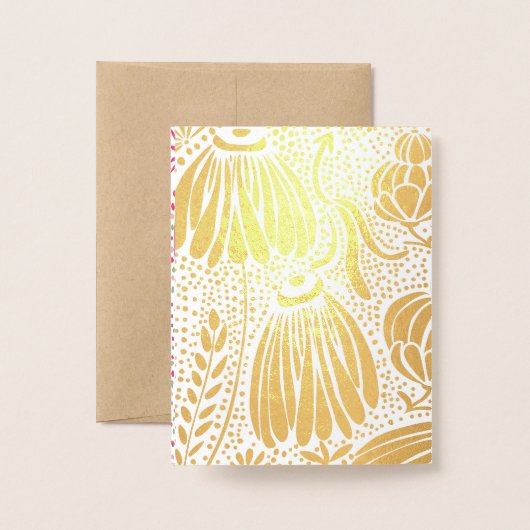 Real Gold Foil Floral Baby Dusche Segnungen Folienkarte (Rückseite mit Umschlag)
