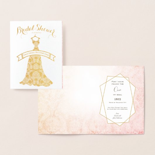 Real Gold Foil Floral Brautparty Gratulation Folienkarte (Anzeige)