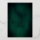 Real Gold Foil Floral Lace Skript Smarald Wedding Folieneinladung (Rückseite)