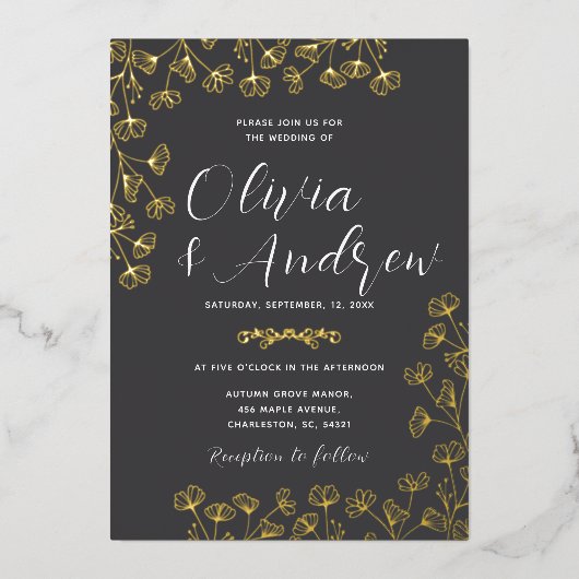 Real Gold Foil Folieneinladung (Vorderseite)