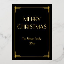 Real Gold Foil Frohe Weihnachtskarte Folieneinladung