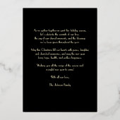 Real Gold Foil Frohe Weihnachtskarte Folieneinladung (Rückseite)