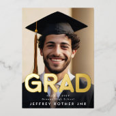 Real Gold Foil GRAD FUN Modernes Foto Ankündigung (Vorderseite)